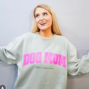 Meghan Trainor x freshpet Dog Mom crewneck with dog bandana